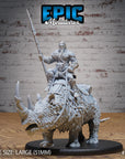 Barbarian Tribesman on Wooly Rhino - 3d Printed by Epic Miniatures