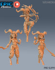 Satyr Girl / Pan Warrior / Forest Guardian / Nature Spirit / Wild Animal Hybrid / Deer Humanoid Encounter - 3d Printed by Epic Miniatures