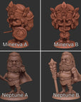 Chibi Roman Gods - 3d Printed Miniature Sculpted by Limelight Studio