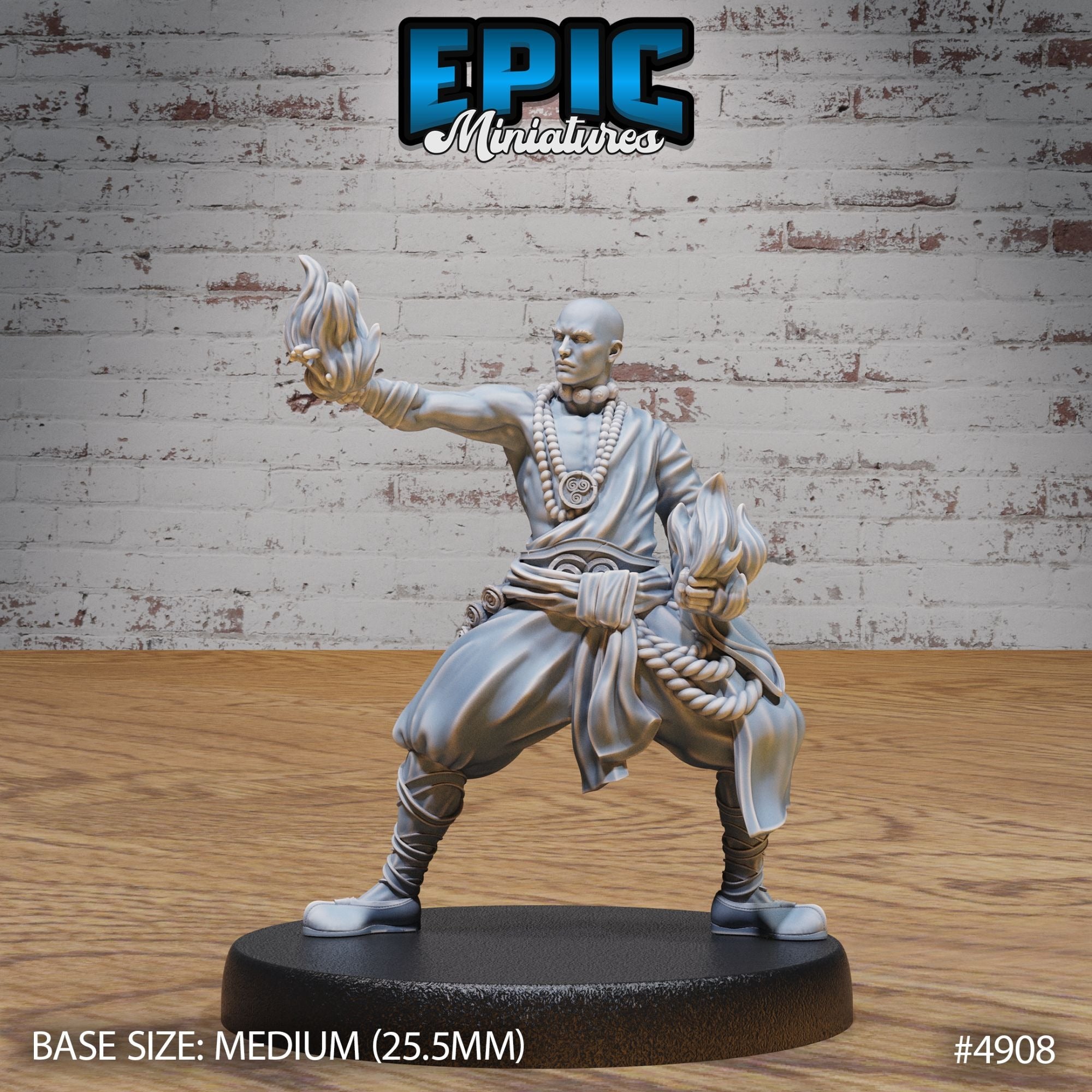 Shaolin Monk - 3d Printed Miniature Sculpted by Epic Miniatures