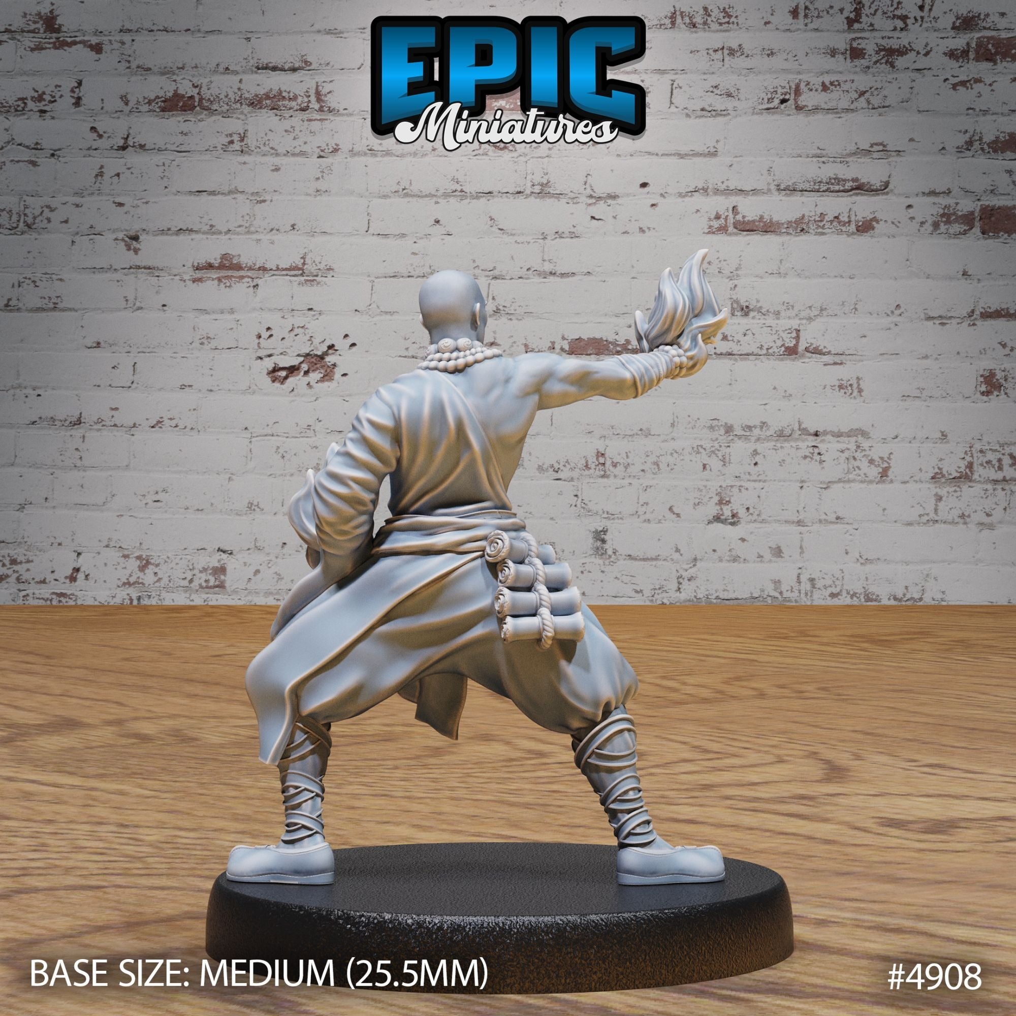 Shaolin Monk - 3d Printed Miniature Sculpted by Epic Miniatures