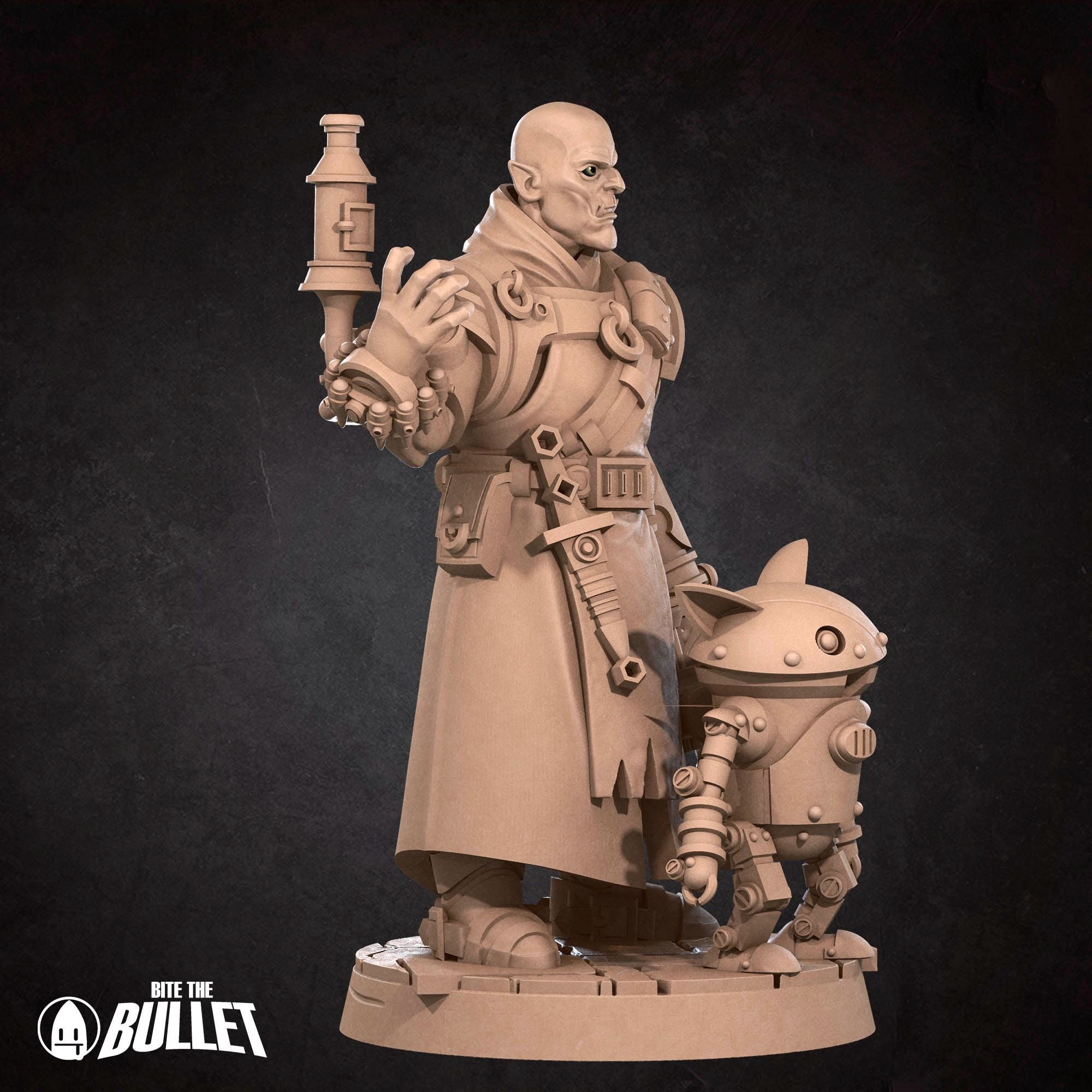 Half-Orc Inventory (with Robot) - Iconic Heroes - 3d Printed Miniature sculpted by Bite the Bullet