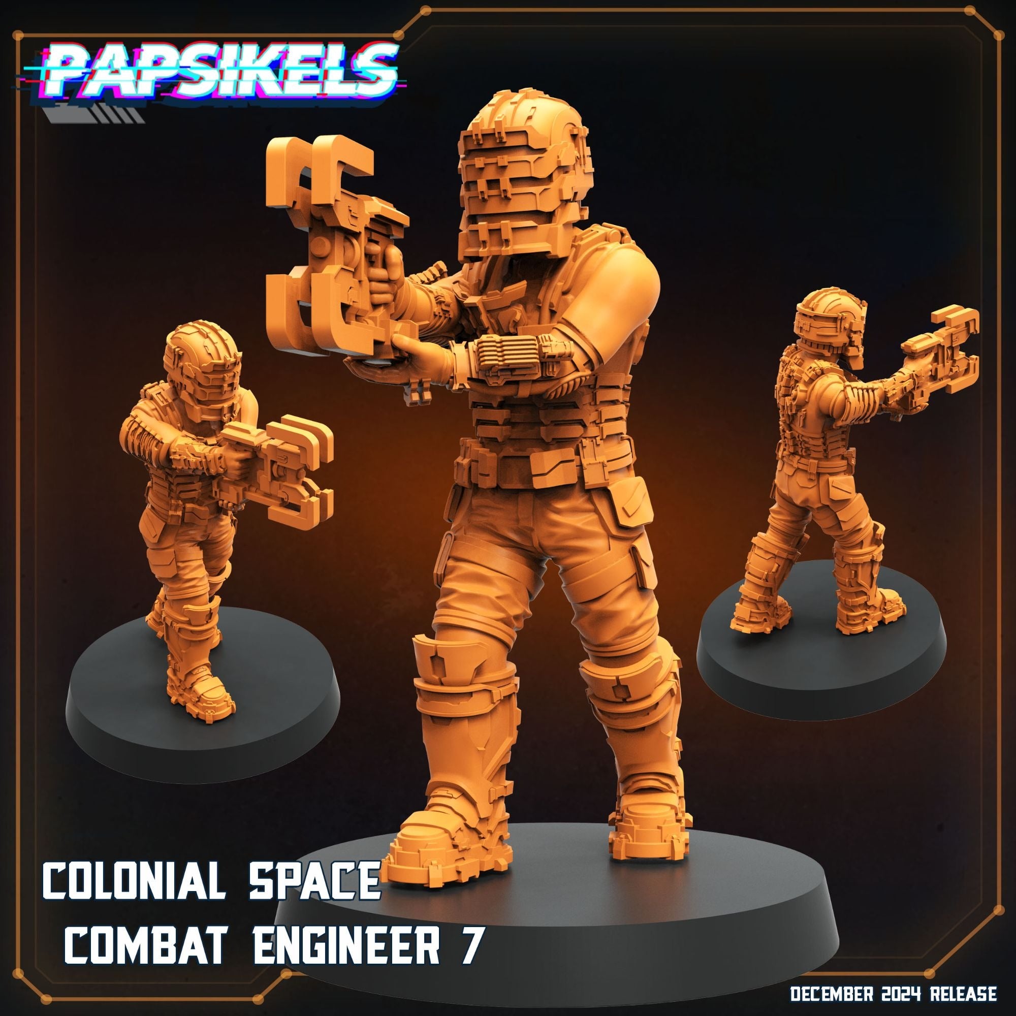 Colonial Space Combat Engineer - 3d Printed Miniature Sculpted by Papsikels Miniatures