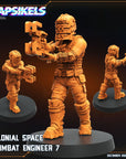 Colonial Space Combat Engineer - 3d Printed Miniature Sculpted by Papsikels Miniatures