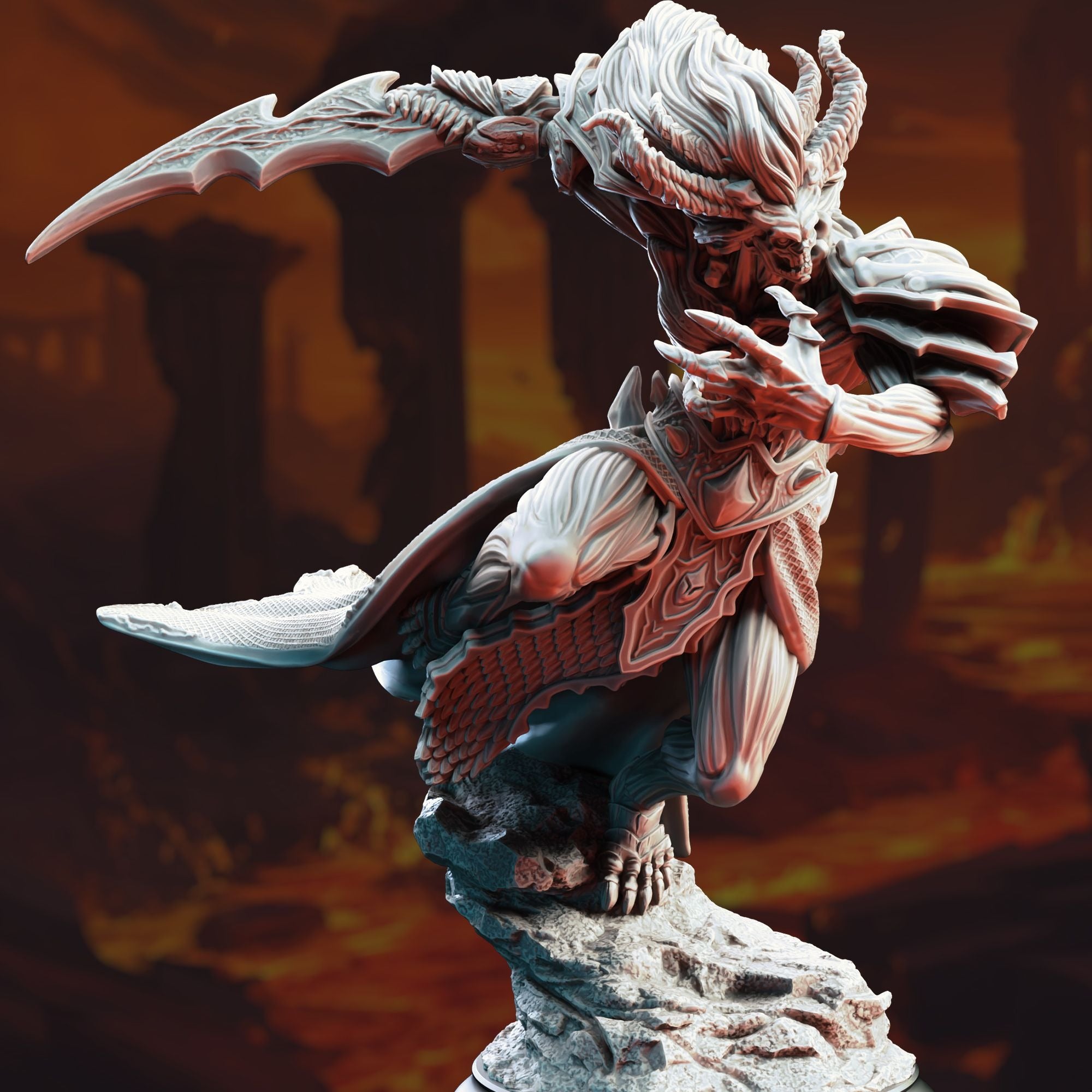 Fallen Corrupted Angel, Gresnos the Broken - 3d Printed Miniature Sculpted by DM Stash