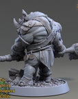 Plutarch Pointer - Fighting Philosophers of Corm (Rhinofolk) - 3d Printed Miniature sculpted by Daybreak Miniatures