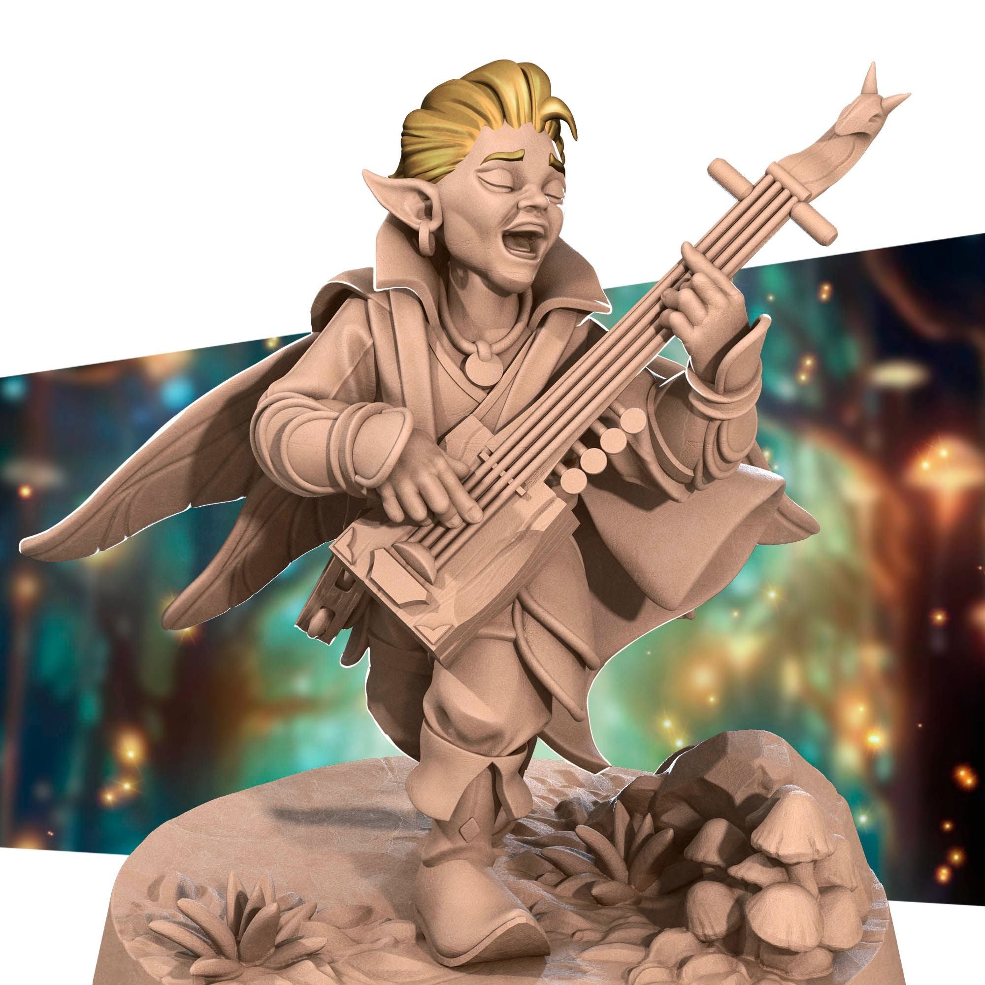 Pixie Bard - Pixies - 3d Printed Miniature sculpted by Bite the Bullet