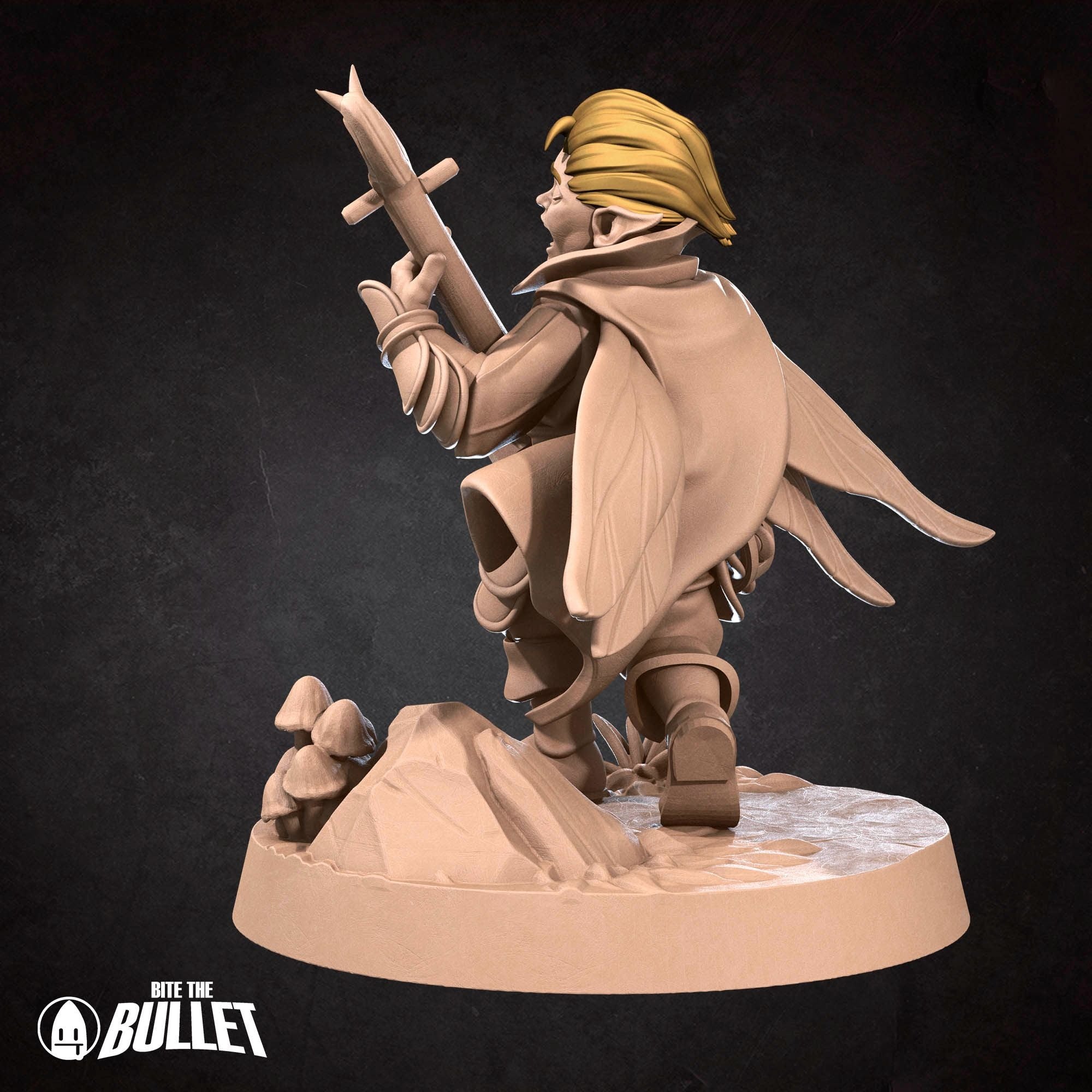 Pixie Bard - Pixies - 3d Printed Miniature sculpted by Bite the Bullet