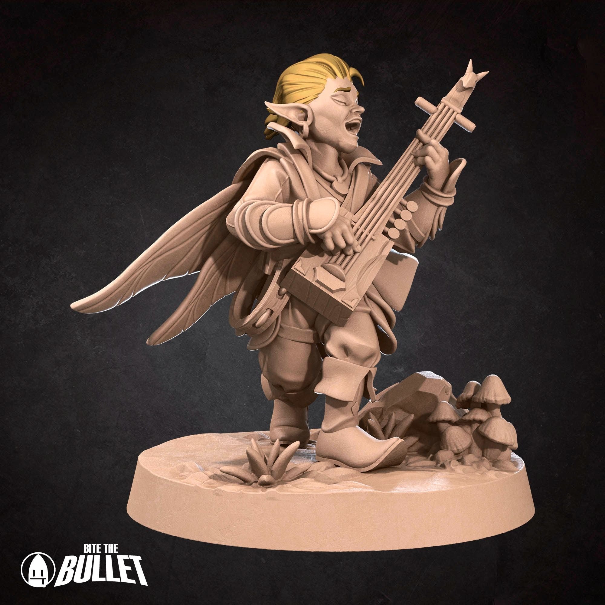 Pixie Bard - Pixies - 3d Printed Miniature sculpted by Bite the Bullet