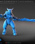 Blaze Warriors - Prime Elementals - 3d Printed Miniature Sculpted by Blue Wyvern