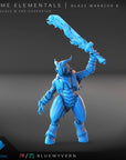 Blaze Warriors - Prime Elementals - 3d Printed Miniature Sculpted by Blue Wyvern