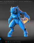 Blaze Warriors - Prime Elementals - 3d Printed Miniature Sculpted by Blue Wyvern