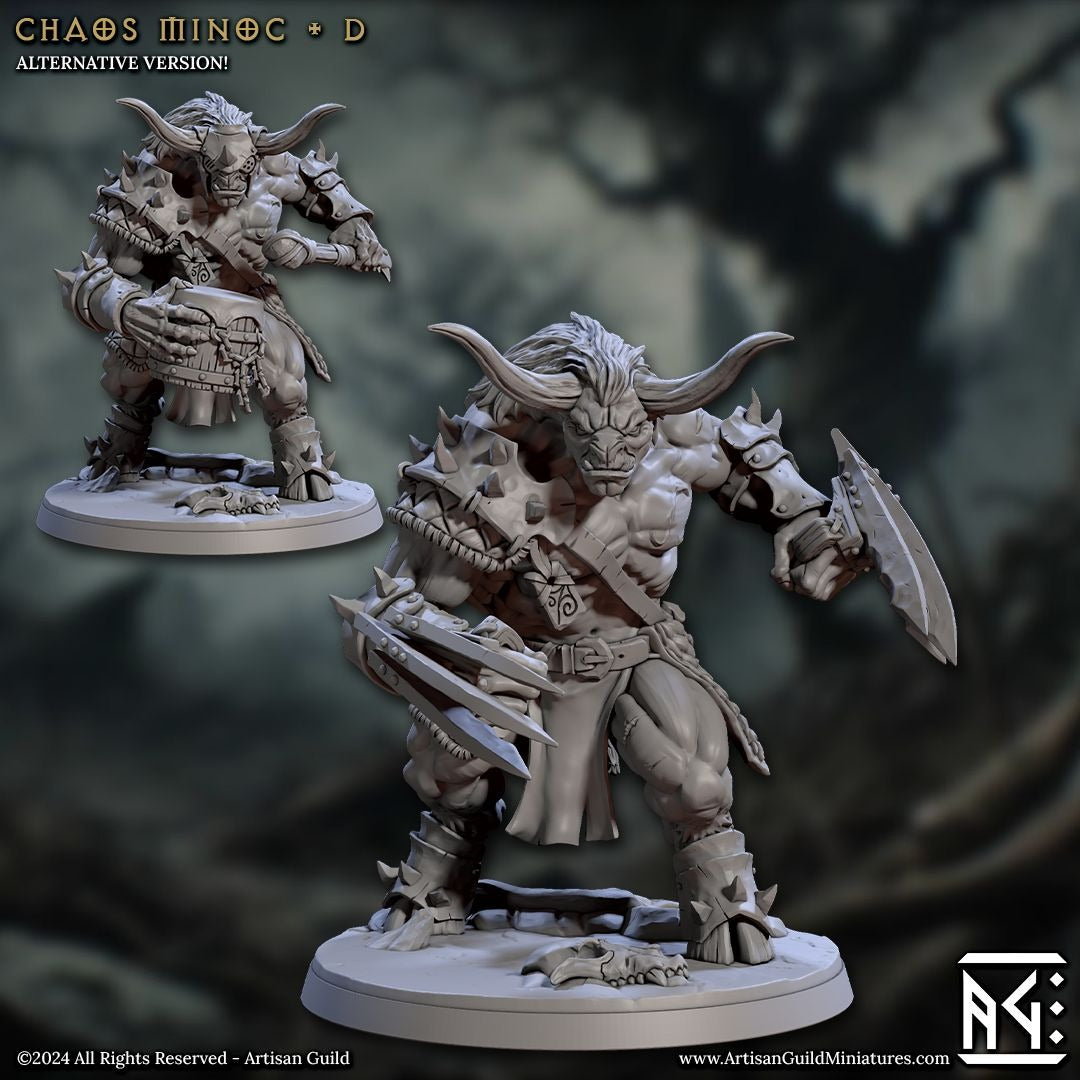 Chaos Minocs - Rise of the Beastmen - 3d Printed Miniature