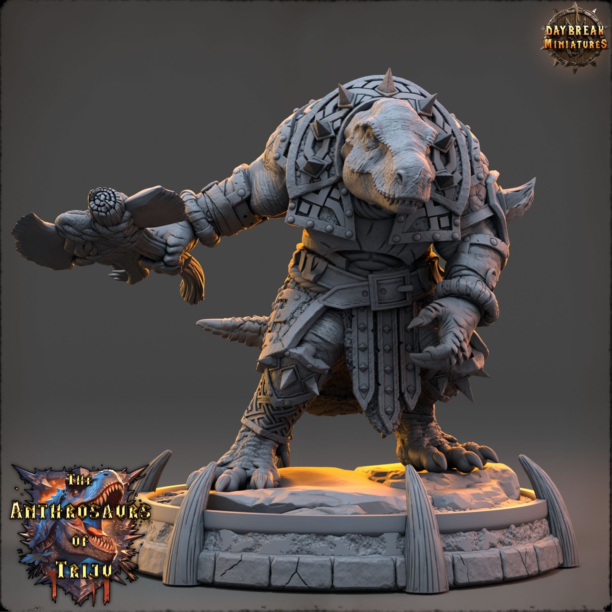 Daost Brenner - Anthrosaurs of Triju - 3d Printed Miniature sculpted by Daybreak Miniatures