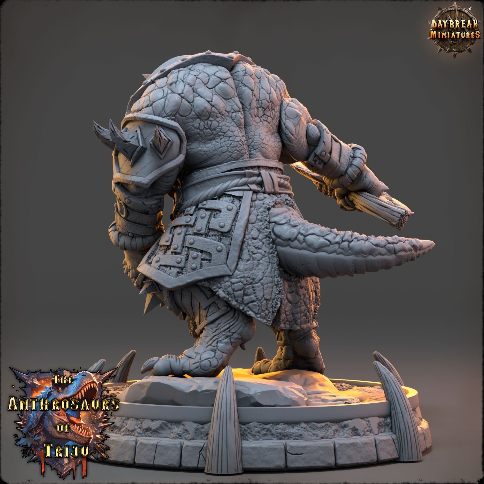 Daost Brenner - Anthrosaurs of Triju - 3d Printed Miniature sculpted by Daybreak Miniatures