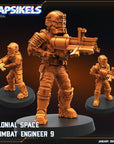 Colonial Space Combat Engineers - 3d Printed Miniature Sculpted by Papsikels Miniatures