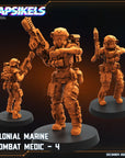 Colonial Marine Combat Medic Team - 3d Printed Miniature Sculpted by Papsikels Miniatures