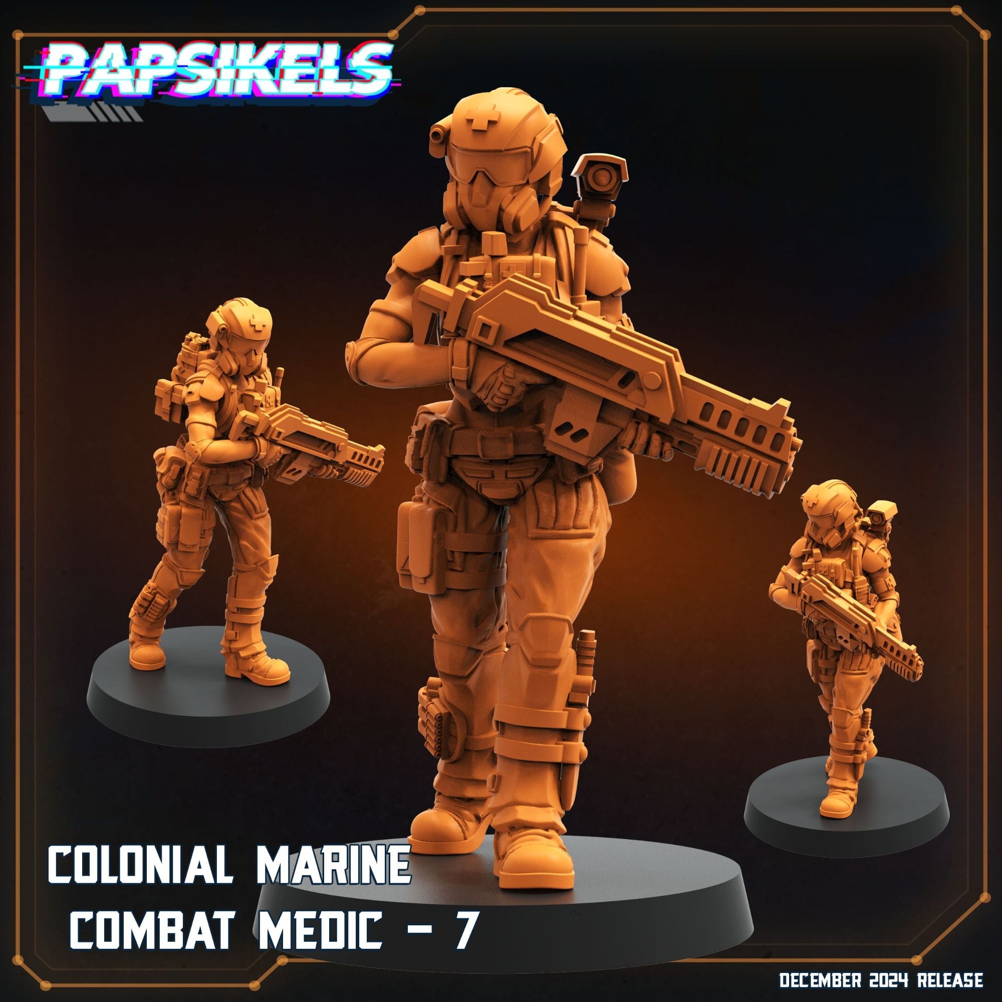 Colonial Marine Combat Medic Team - 3d Printed Miniature Sculpted by Papsikels Miniatures