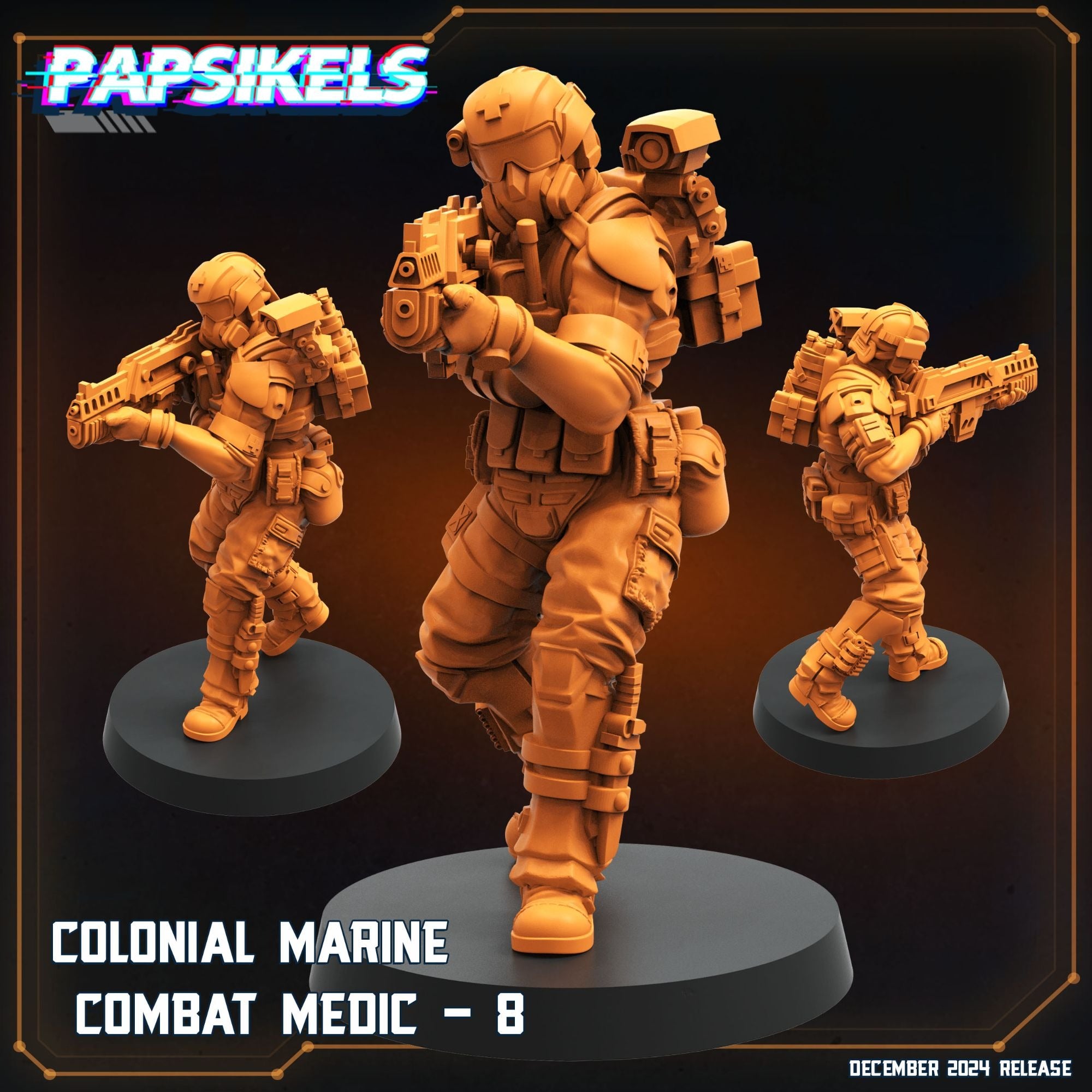 Colonial Marine Combat Medic Team - 3d Printed Miniature Sculpted by Papsikels Miniatures