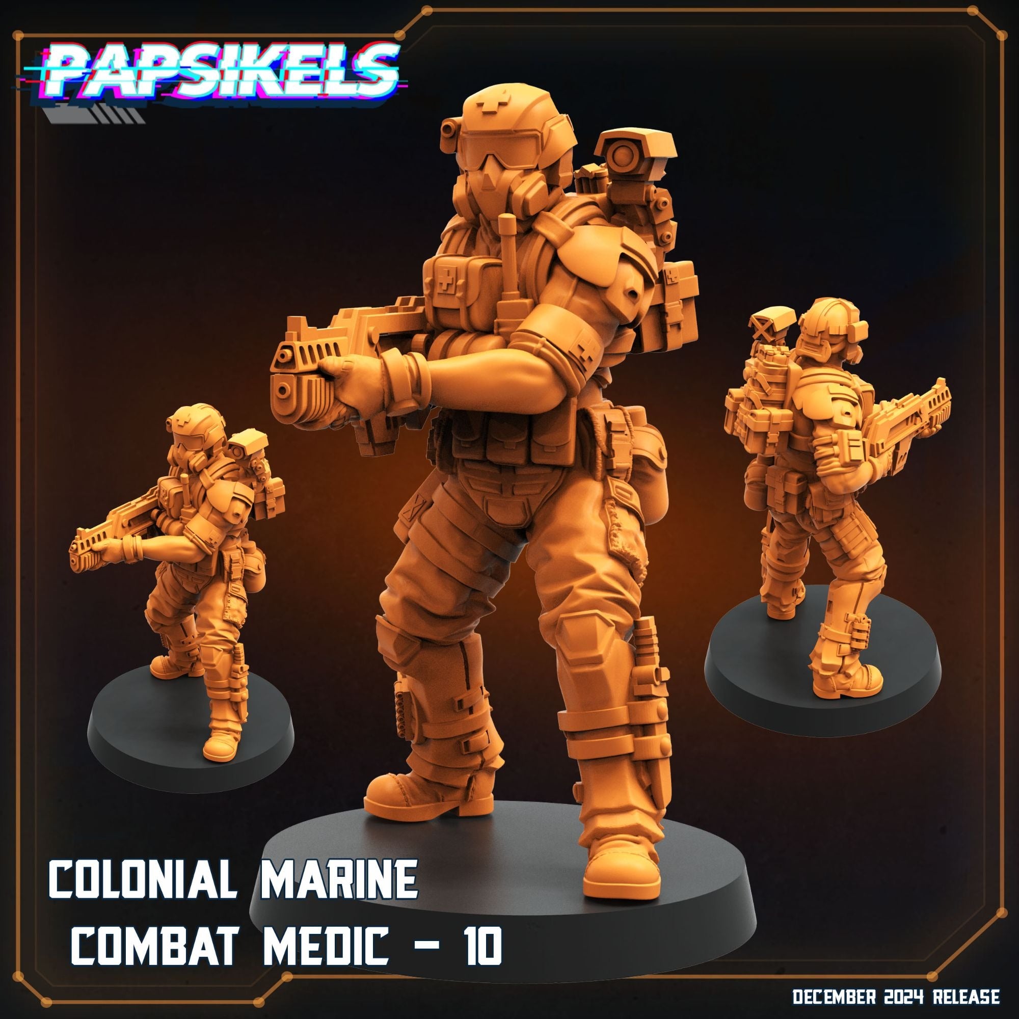 Colonial Marine Combat Medic Team - 3d Printed Miniature Sculpted by Papsikels Miniatures