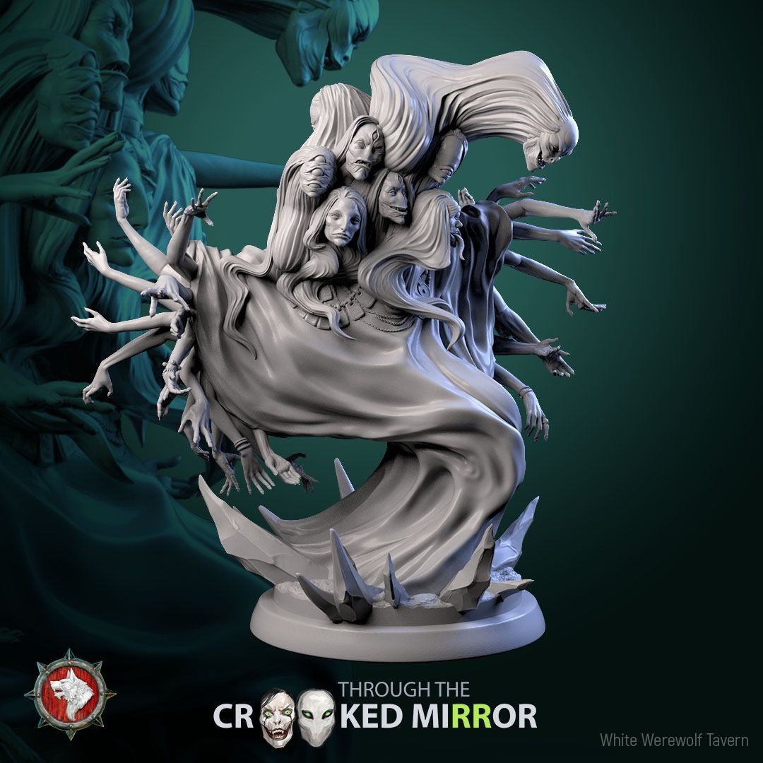 Phantom Waltzers - Through the Crooked Mirror - 3d Printed Miniature Sculpted by White Werewolf Tavern