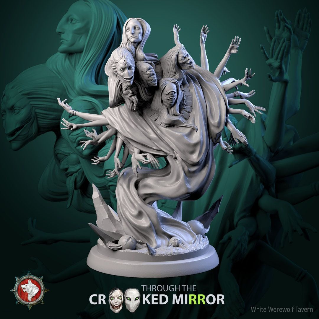 Phantom Waltzers - Through the Crooked Mirror - 3d Printed Miniature Sculpted by White Werewolf Tavern