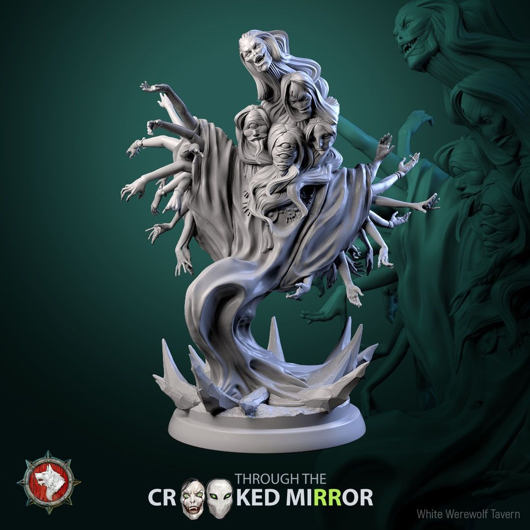 Phantom Waltzers - Through the Crooked Mirror - 3d Printed Miniature Sculpted by White Werewolf Tavern