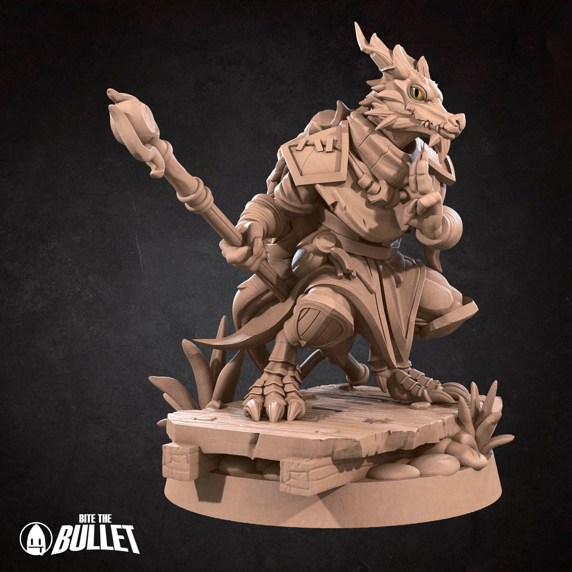 Kobold Monk - Kobold DND - 3d Printed Miniature sculpted by Bite the Bullet