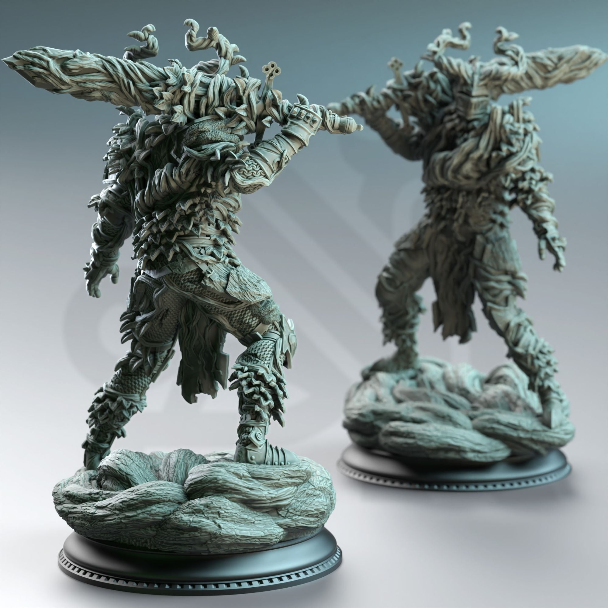Forgotten Knights, Vine Possessed Armour - 3d Printed Miniature Sculpted by DM Stash