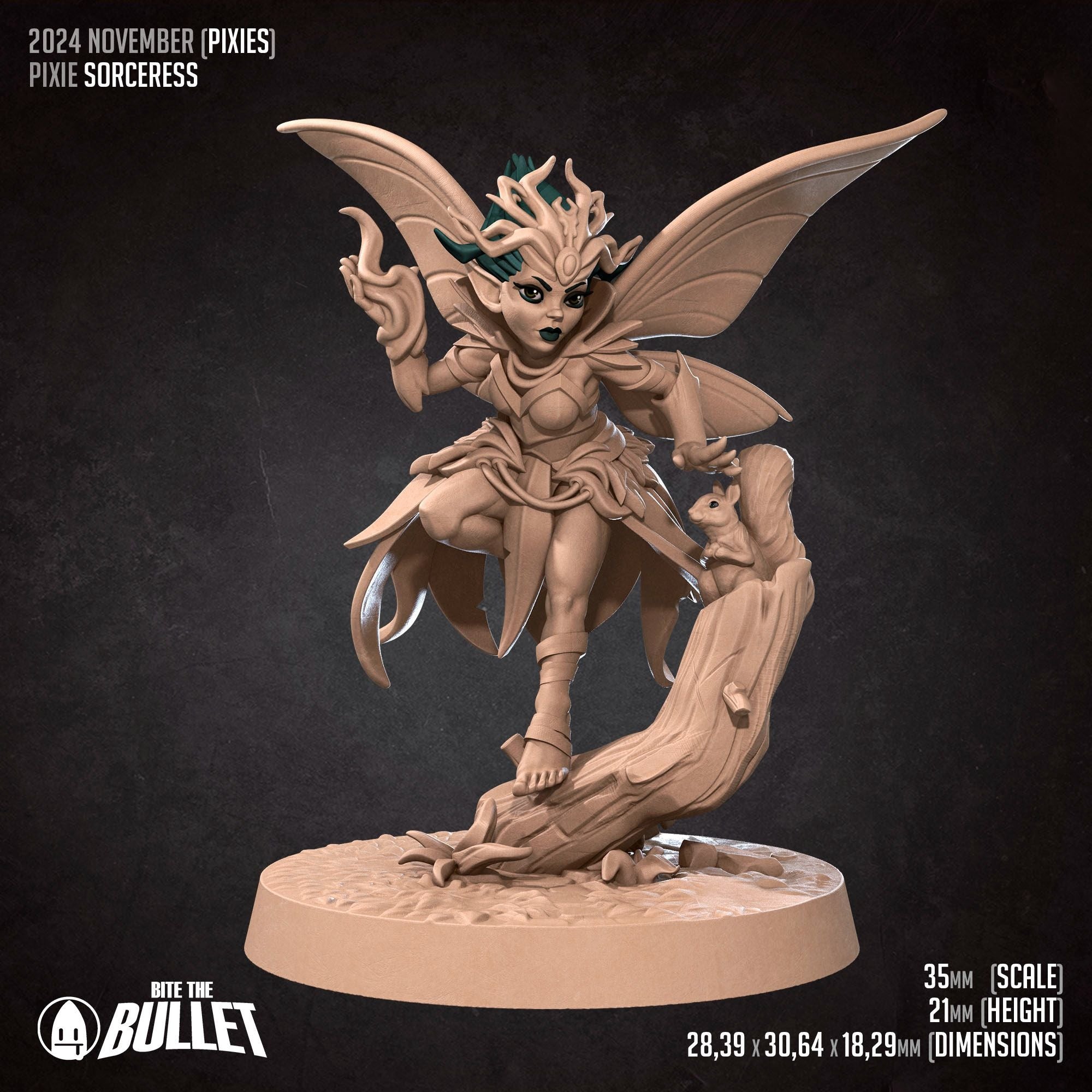 Pixie Sorceress - Pixies - 3d Printed Miniature sculpted by Bite the Bullet