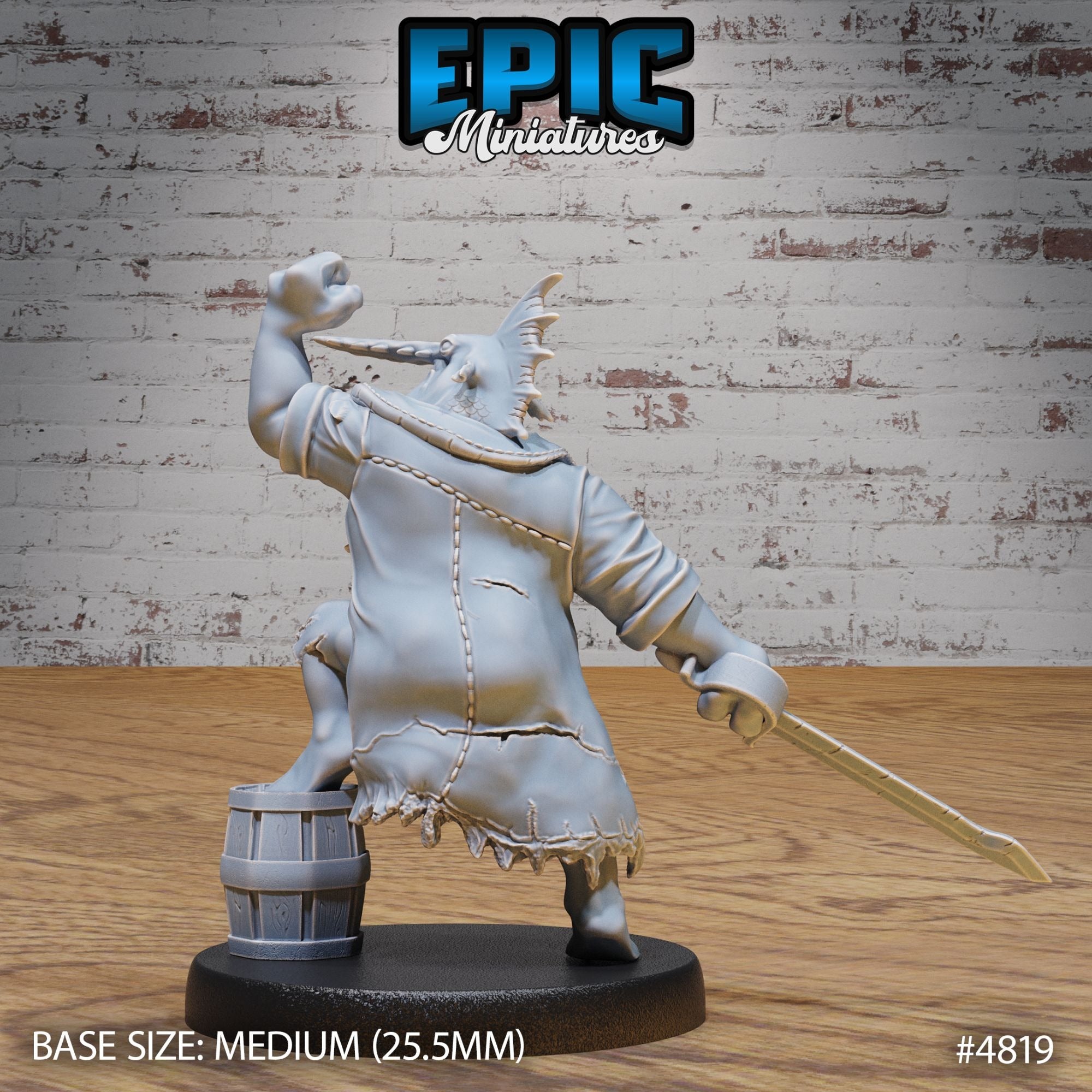 Sawhead Pirate - 3d Printed Miniature Sculpted by Epic Miniatures