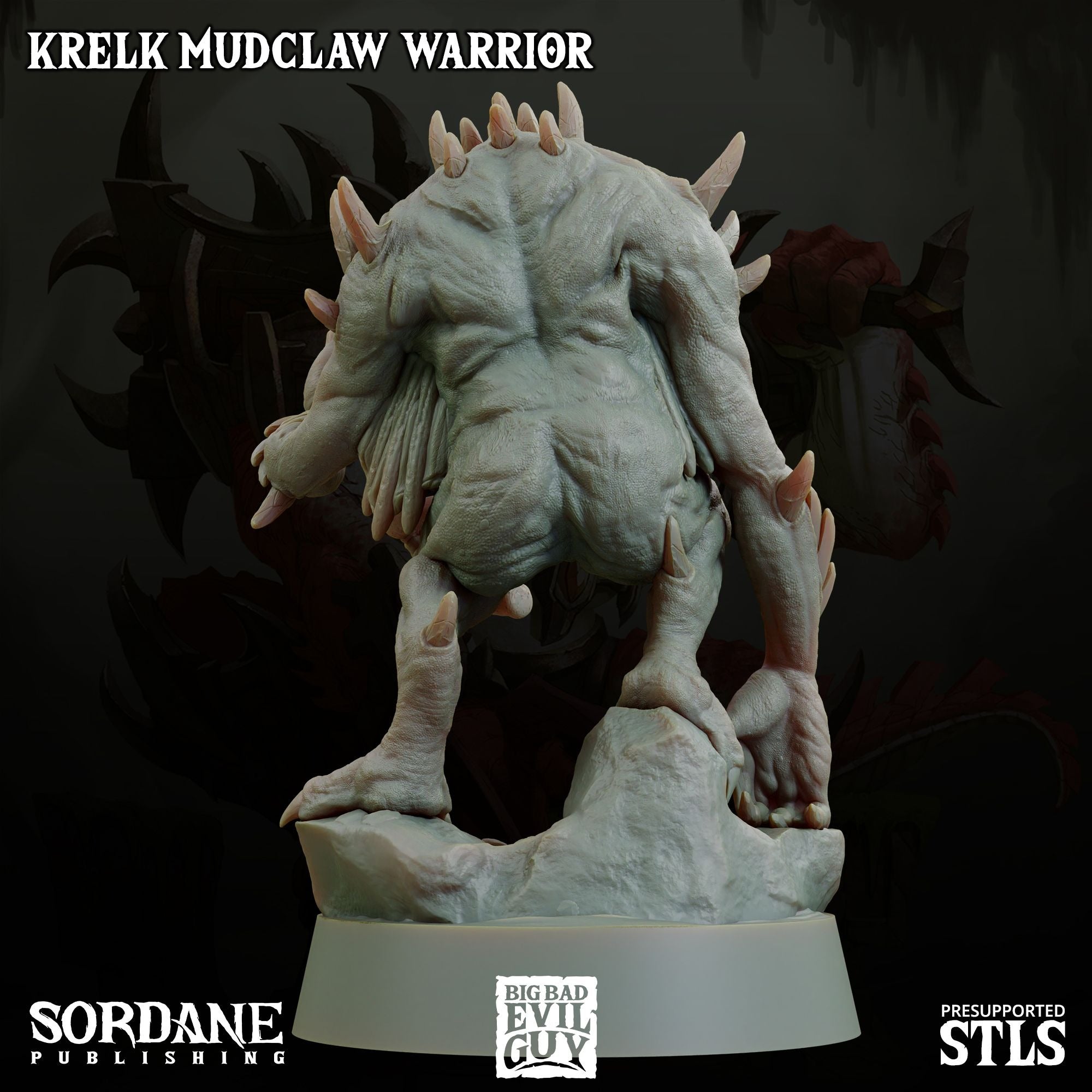 Krelk Mudclaw Warrior - 3d Printed Miniature Sculpted by Big Bad Evil Guys