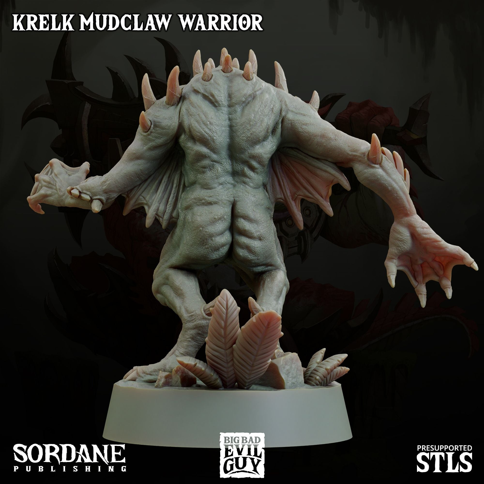Krelk Mudclaw Warrior - 3d Printed Miniature Sculpted by Big Bad Evil Guys