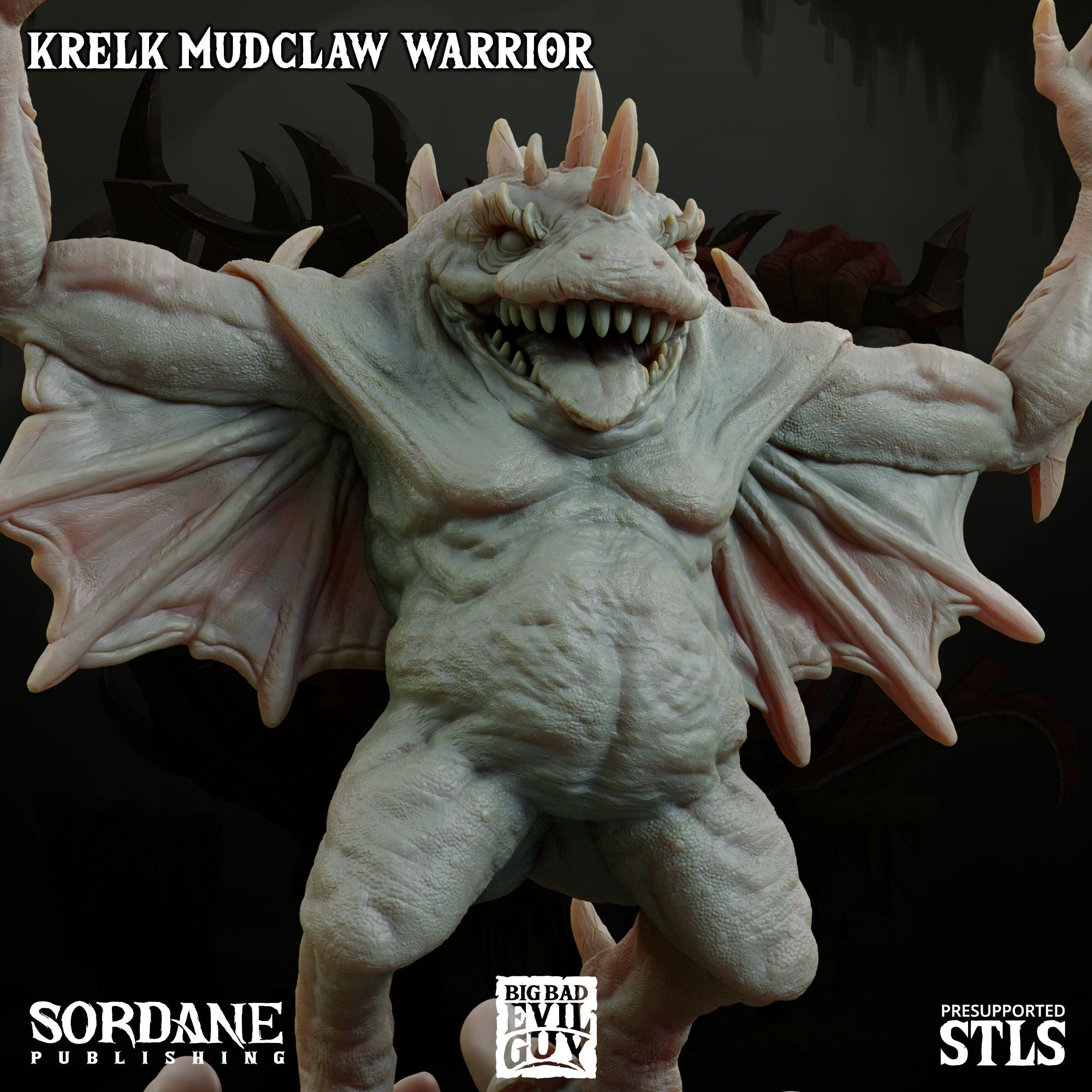 Krelk Mudclaw Warrior - 3d Printed Miniature Sculpted by Big Bad Evil Guys