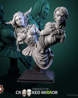 Gorebound Twins BUST - Through the Crooked Mirror - 3d Printed Miniature Sculpted by White Werewolf Tavern