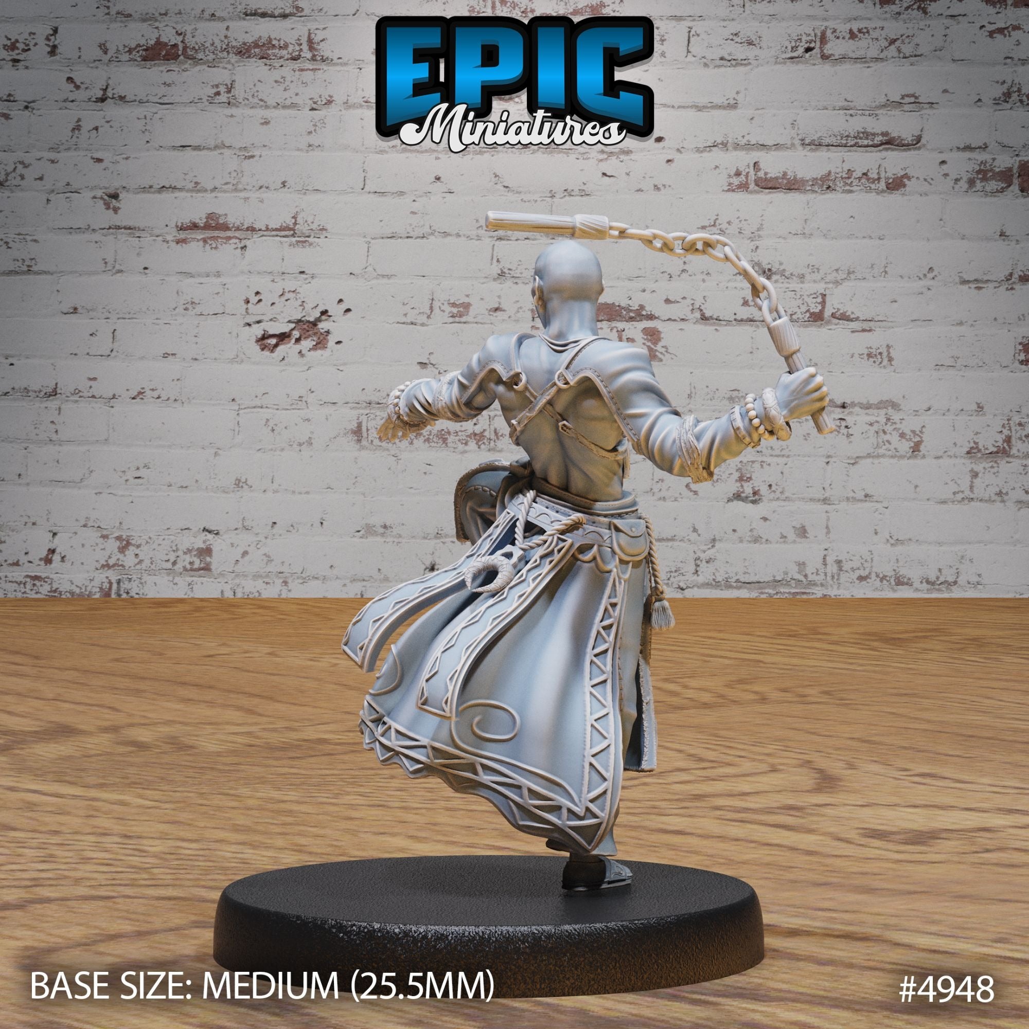 Monk Adventurer Male - 3d Printed Miniature Sculpted by Epic Miniatures