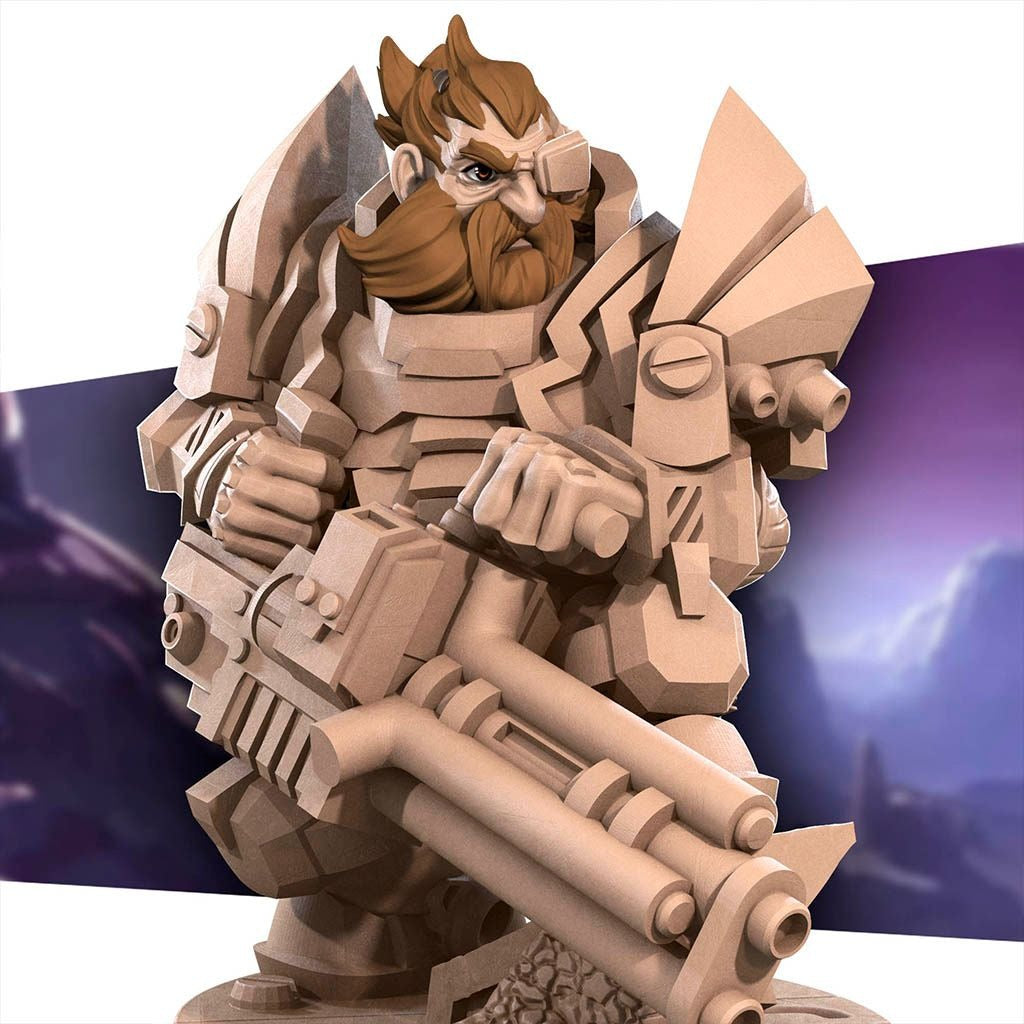 Space Dwarf Soldier - Bullet Galaxy - 3d Printed Miniature sculpted by Bite the Bullet