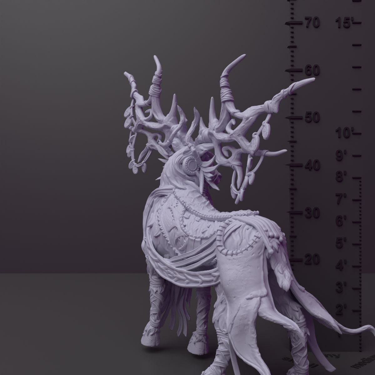 Feral Druid Stag - Army of Darkness: Dark Elves - 3d Printed Miniature Sculpted by Monolith Arts