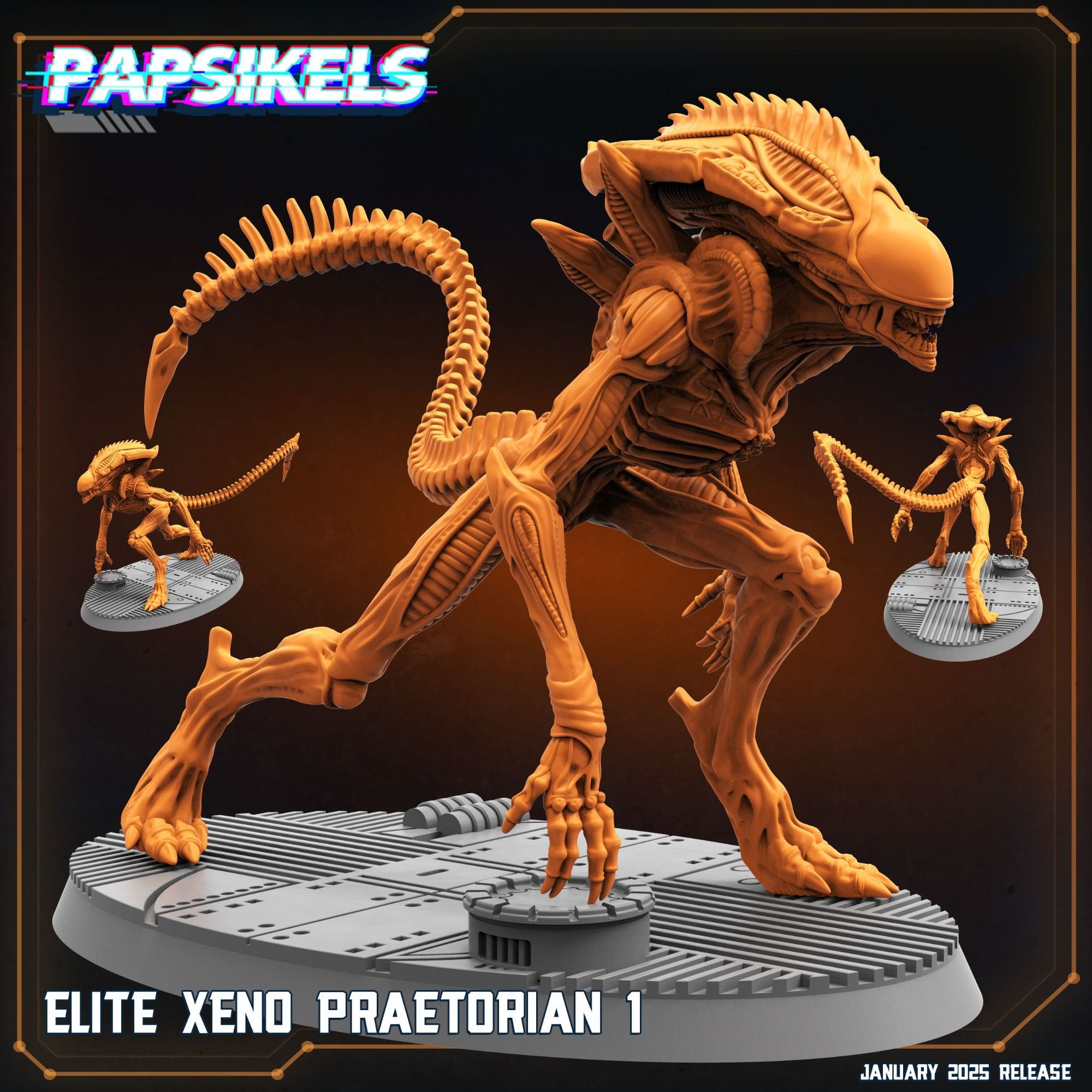 Elite Xeno Praetorians - 3d Printed Miniature Sculpted by Papsikels Miniatures