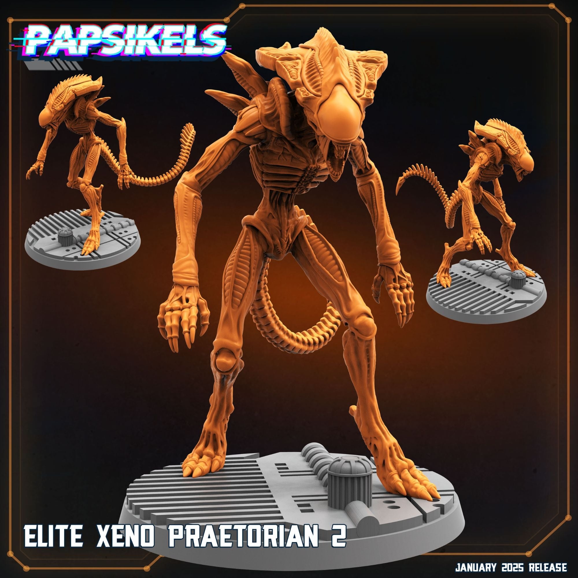 Elite Xeno Praetorians - 3d Printed Miniature Sculpted by Papsikels Miniatures