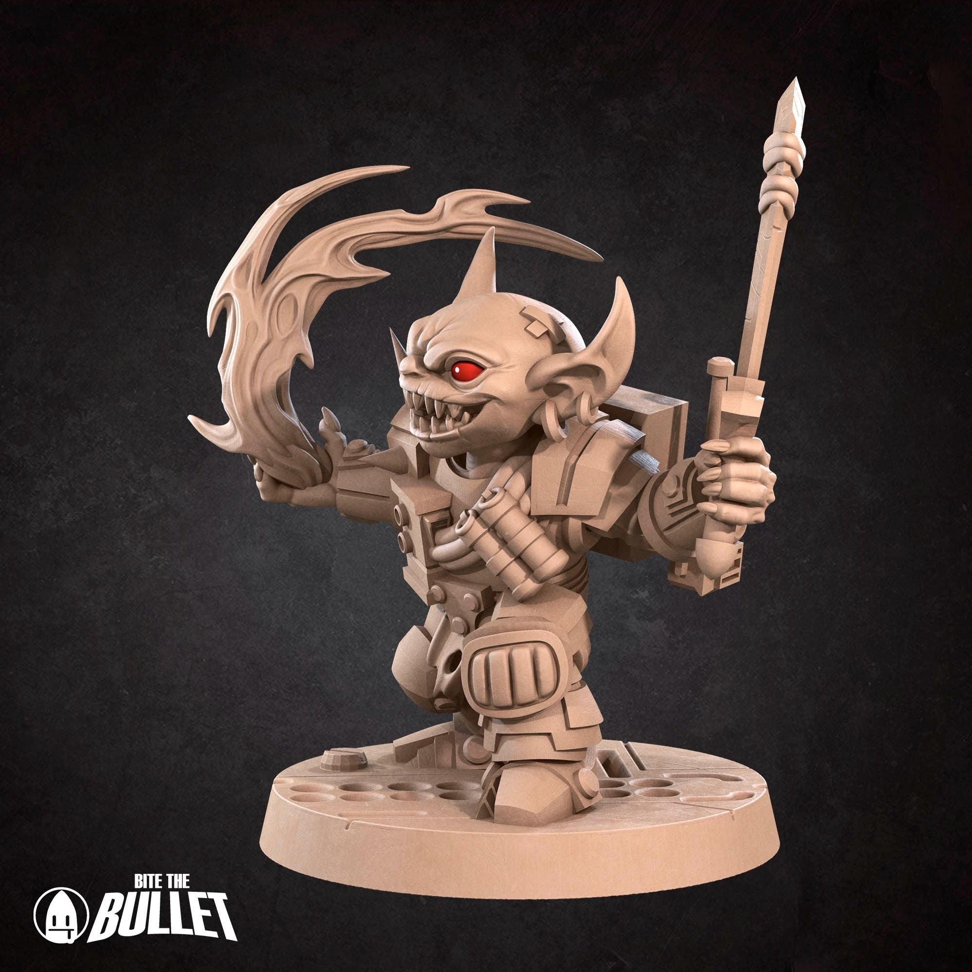 Space Goblin Witchwarper - Bullet Galaxy - 3d Printed Miniature sculpted by Bite the Bullet