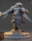 Thal Korrun, Blade of the Undertow - The Selachians of the Undertow (Sharkfolk) - 3d Printed Miniature sculpted by Daybreak Miniatures
