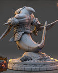 Thal Korrun, Blade of the Undertow - The Selachians of the Undertow (Sharkfolk) - 3d Printed Miniature sculpted by Daybreak Miniatures
