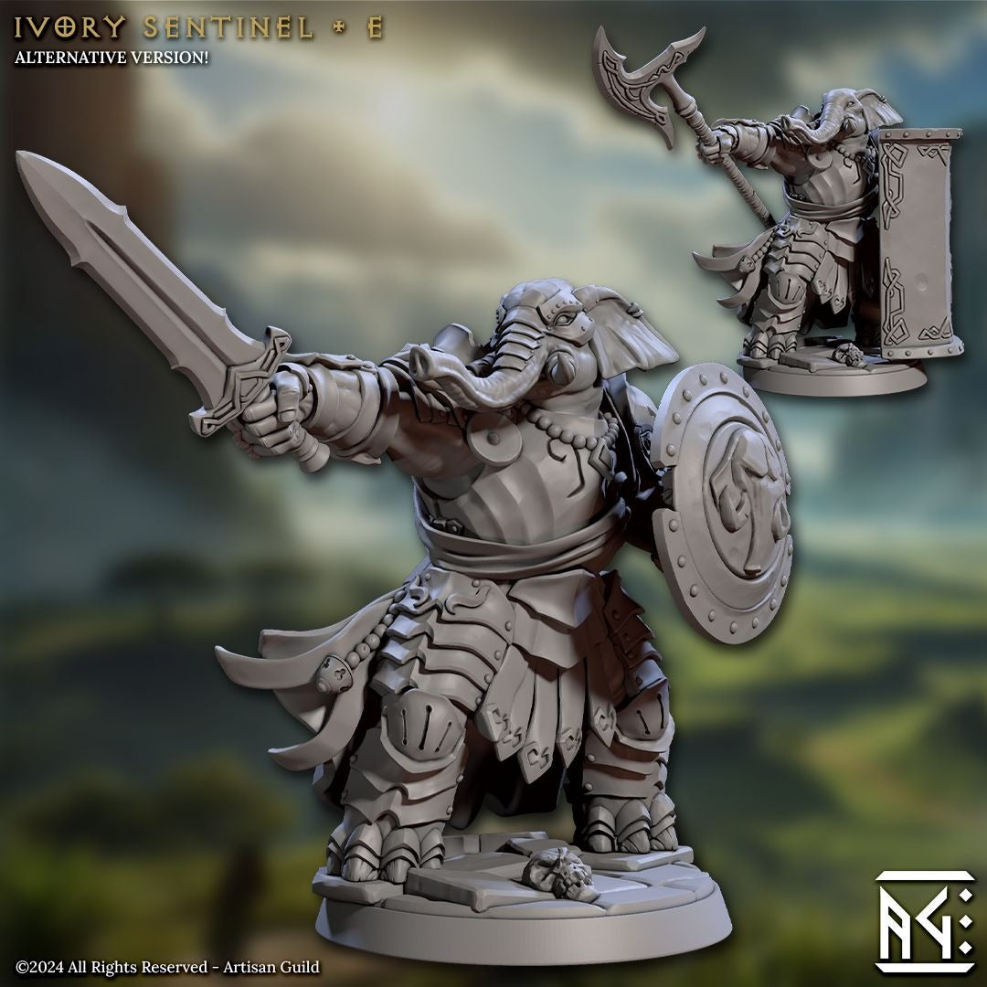 Elephorim Ivory Sentinels - 3d Printed Miniature sculpted by Artisan Guild