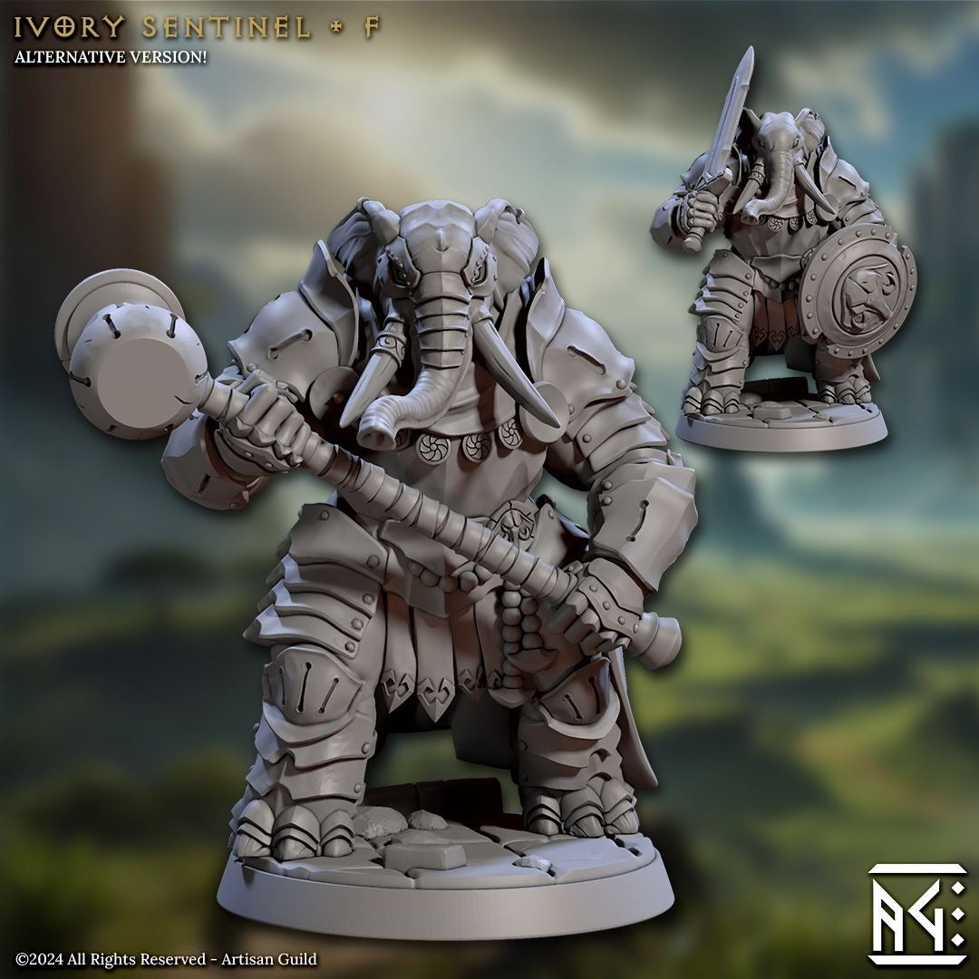 Elephorim Ivory Sentinels - 3d Printed Miniature sculpted by Artisan Guild