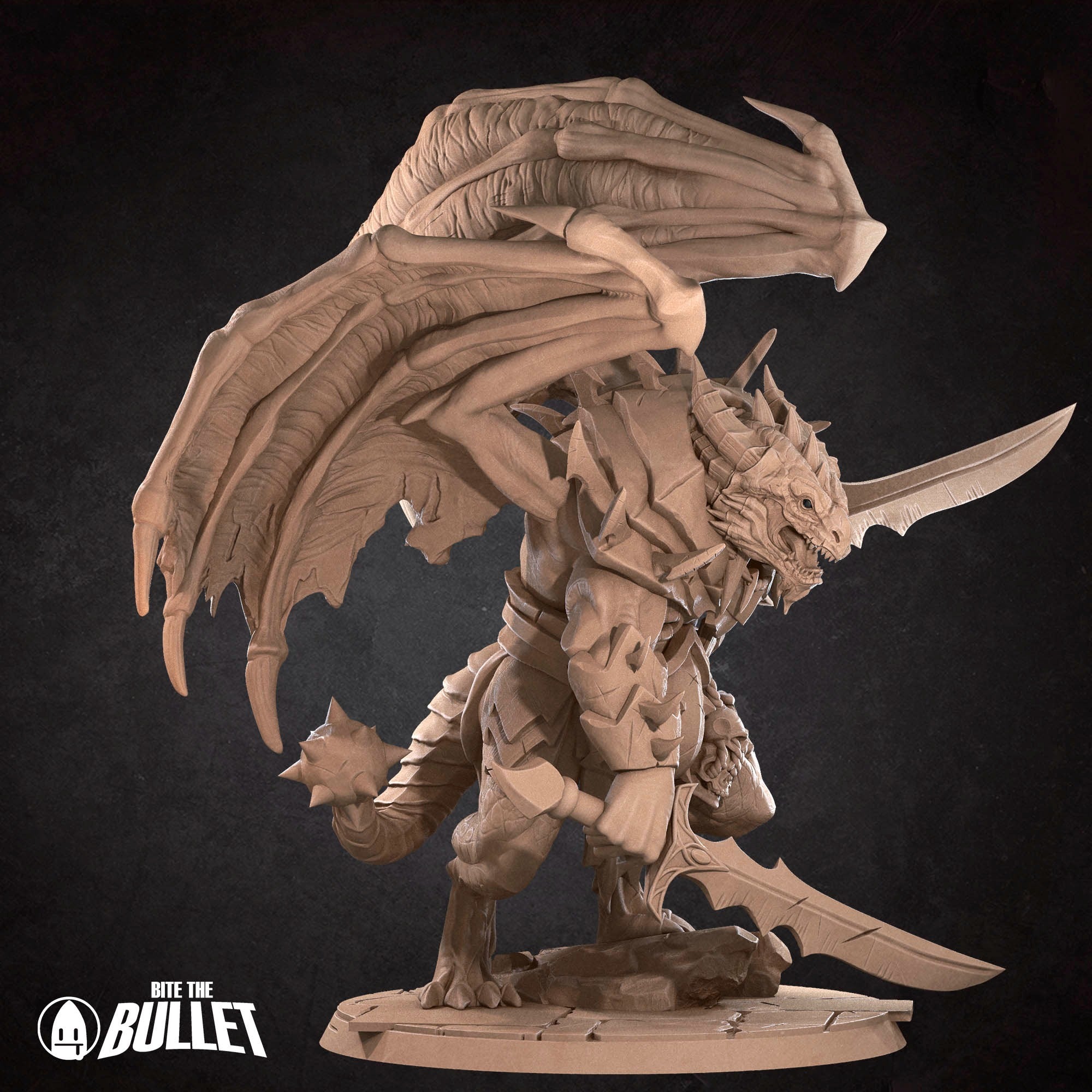 Draconian Dreadnought - Iconic Monsters - 3d Printed Miniature sculpted by Bite the Bullet