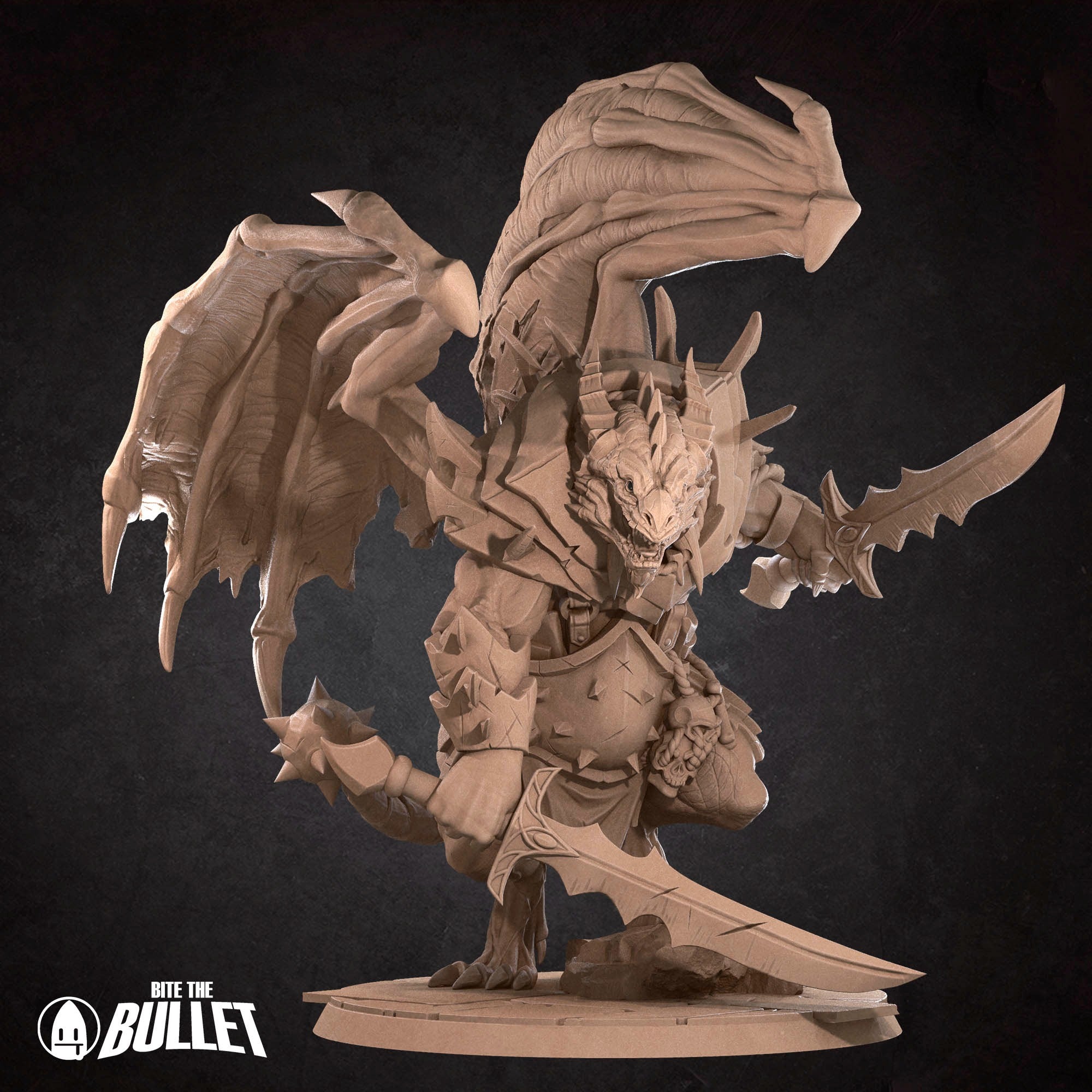 Draconian Dreadnought - Iconic Monsters - 3d Printed Miniature sculpted by Bite the Bullet