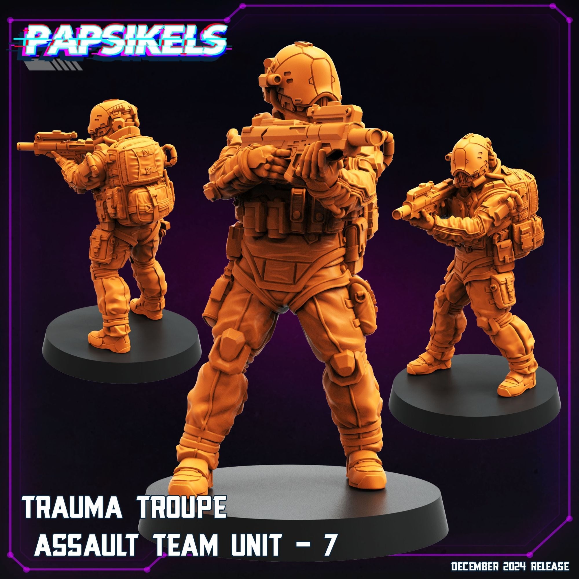 Trauma Troupe Assault Team - 3d Printed Miniature Sculpted by Papsikels Miniatures