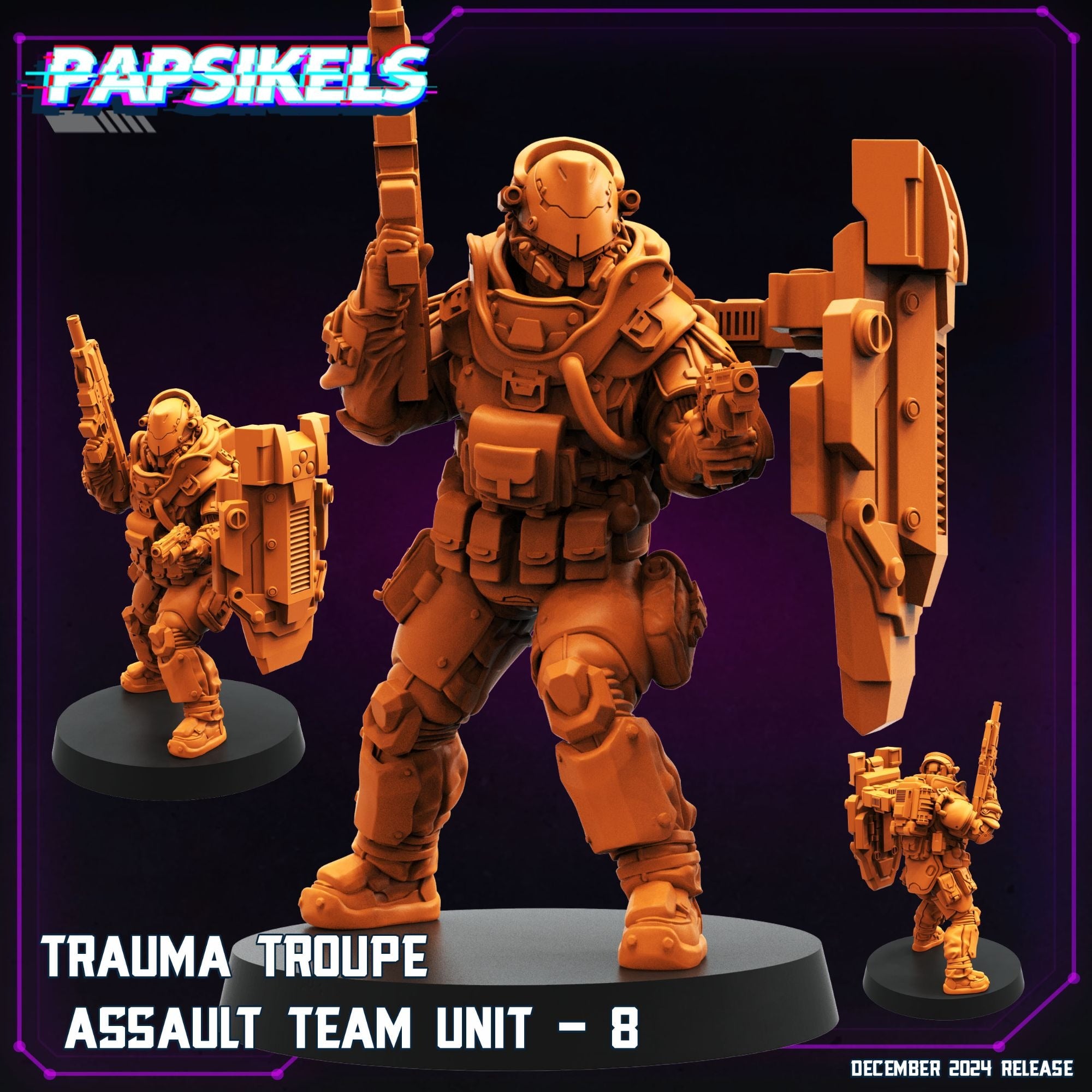 Trauma Troupe Assault Team - 3d Printed Miniature Sculpted by Papsikels Miniatures