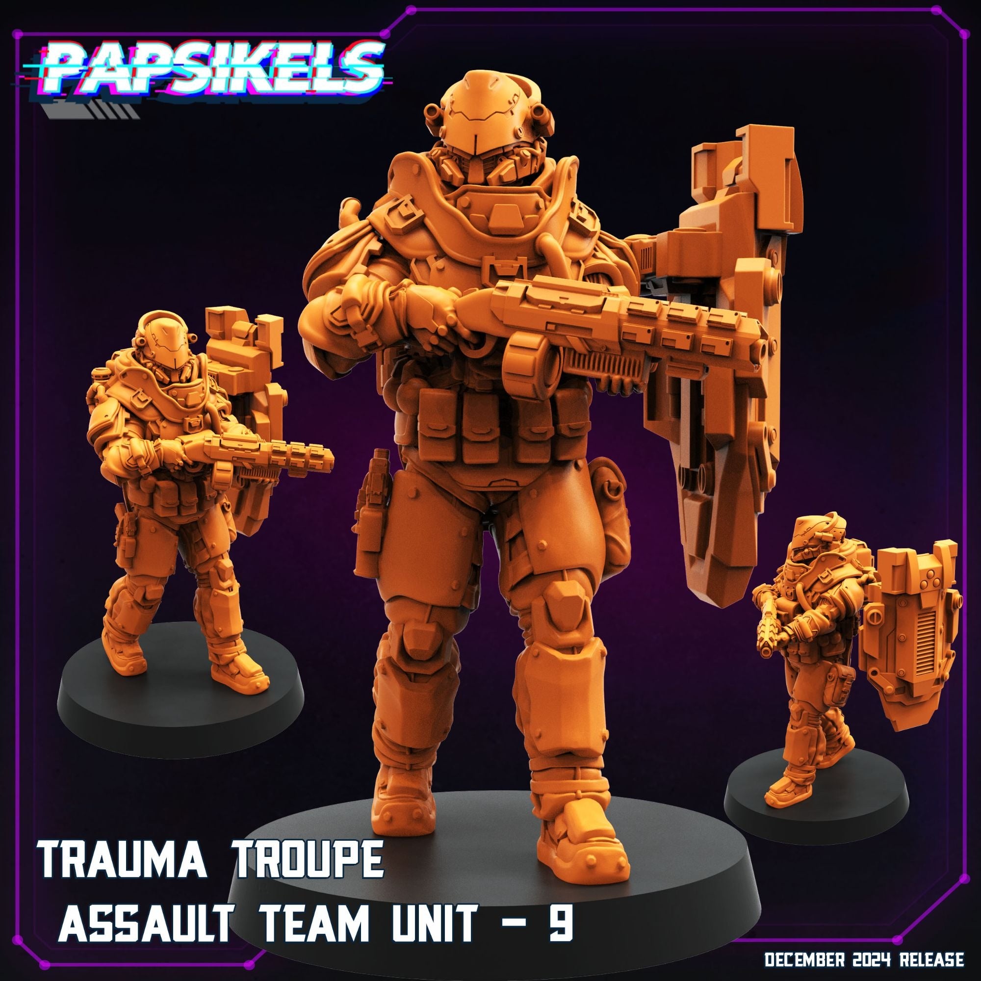 Trauma Troupe Assault Team - 3d Printed Miniature Sculpted by Papsikels Miniatures